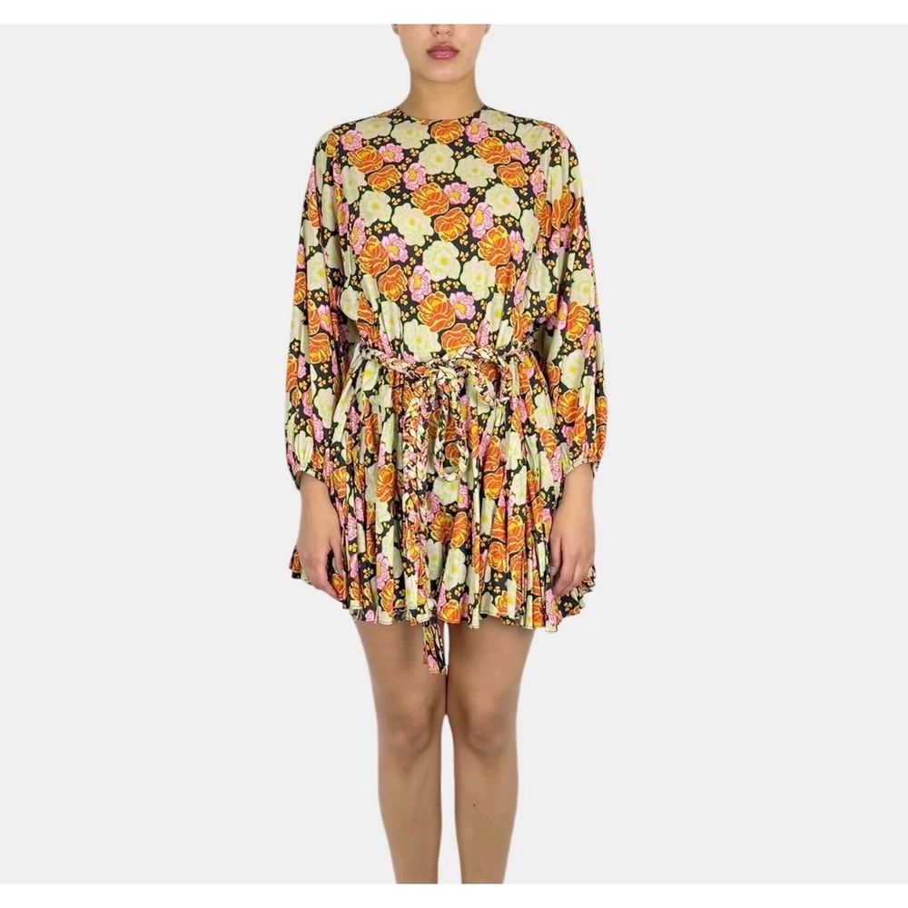 Rhode Ella floral mini dress S cotton oversized flowy resort vacation boho